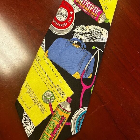 Addiction 100% Silk Doctor’s Neck Tie EMS Nurse - Picture 1 of 6